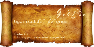 Gyuricskó Ágnes névjegykártya